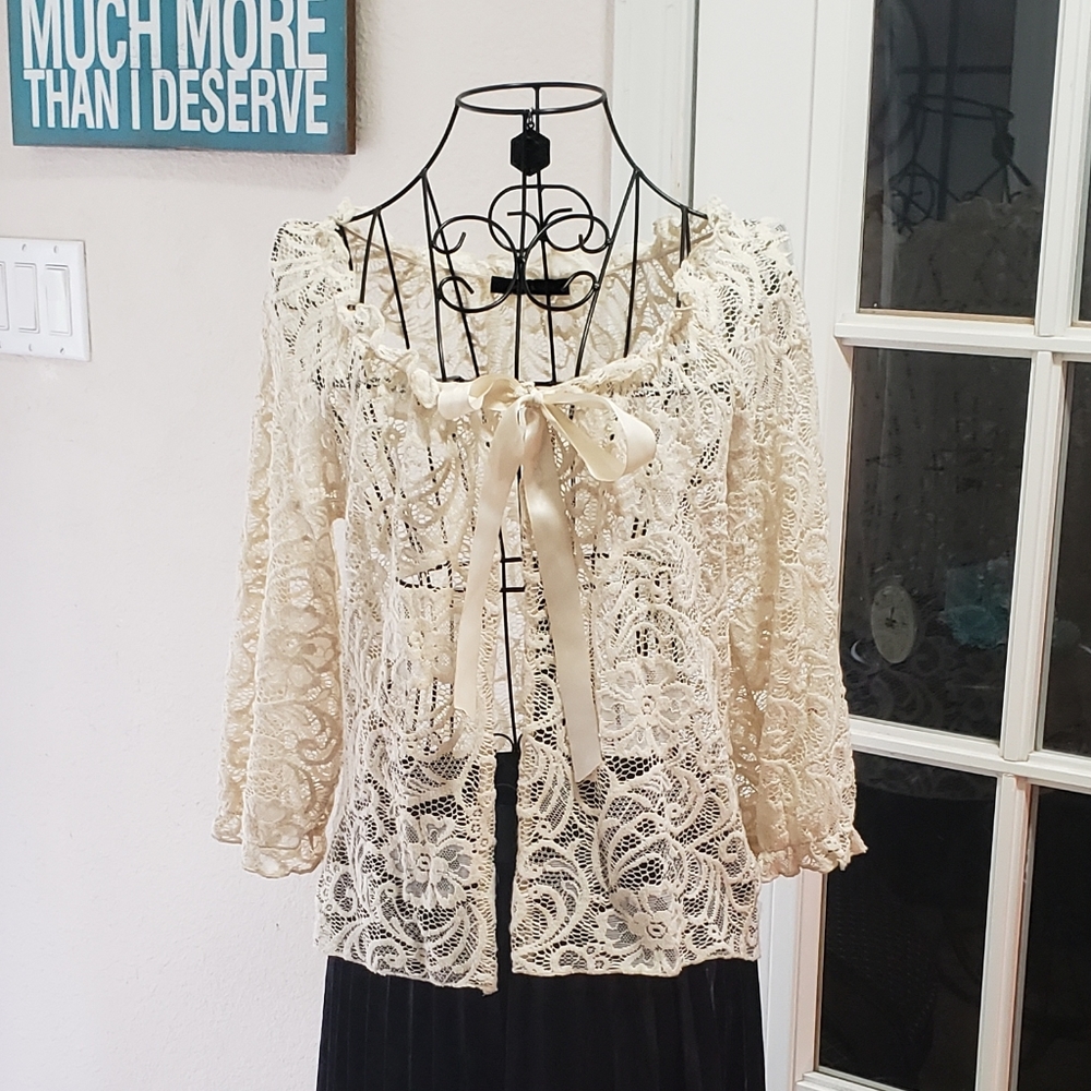 Cream Lace Top